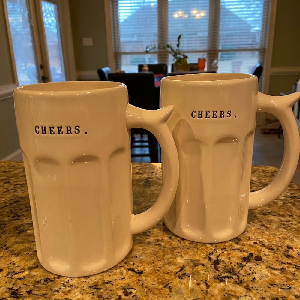Rae Dunn set of beer mugs! Very unique! Sold as a set